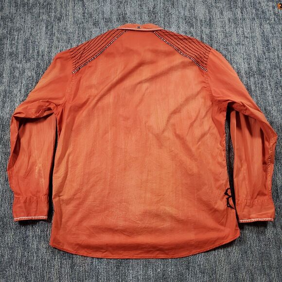 Roar Signature Deuce Men’s 2XL Orange Embroidered Button Front Shirt Club - Picture 3 of 10